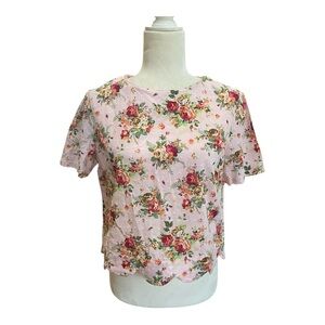 Handmade Womens French Rose Pink Scalloped Blouse Romantic Style